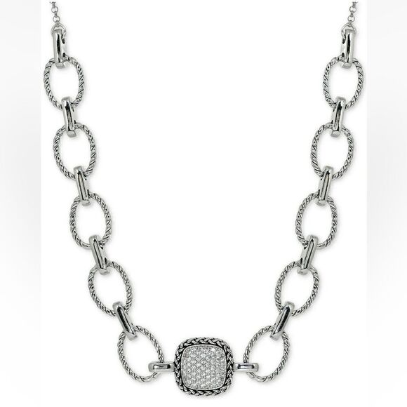 Giani Bernini Sterling Silver Necklace with Cubic Zirconia, Fine Jewelry, NWT - Picture 2 of 6